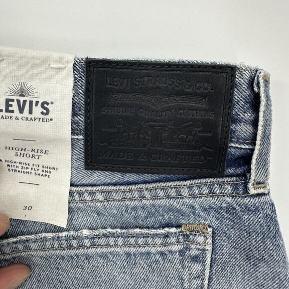 Levi's Cheeky Shorts 30 Women High Rise Cotton Floral Embroidered Frayed Button - Picture 9 of 12